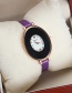 Fashion Purple Egg Shape Dial Design Pure Color Strap Watch