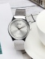 Fashion Silver Color Pure Color Decorated Diamond Watch