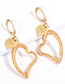 Fashion Gold Color Heart Shape Design Pure Color Earrings
