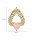 Fashion Pink Heart Shape Decorated Full Diamond Earrings