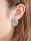 Fashion Gold Color Full Diamond Decorated Round Shape Earrings