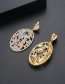 Fashion Gold Color Oval Shape Design Flower Pattern Earrings