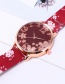 Fashion Claret Red Flower Pattern Decorated Watch