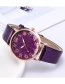 Fashion Purple Starry Sky Pattern Design Round Dial Watch