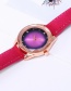 Fashion Plum Red Diamond Decorated Rhombus Dial Watch