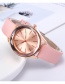 Fashion Brown Pure Color Decorated Round Dial Watch