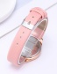 Fashion Apricot Pure Color Decorated Round Dial Watch