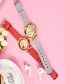 Fashion Rose Red Heart Pattern Decorated Women's Watch