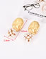 Fashion Gold Color Oval Shape Decorated Earrings
