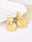 Fashion Gold Color Flower Shape Decorated Round Earrings