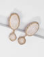 Fashion Beige Oval Shape Decorated Earrings
