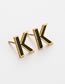 Fashion Gold Color K Shape Decorated Earrings