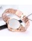Fashion Rose Gold Flower Pattern Decorated Watch