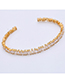 Fashion Gold Color Full Diamond Decorated Opening Bracelet