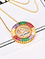 Fashion Multi-color E Letter Shape Decorated Necklace