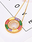 Fashion Multi-color N Letter Shape Decorated Necklace