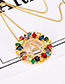Fashion Multi-color Full Diamond Decorated S Letter Shape Necklace