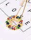 Fashion Multi-color Full Diamond Decorated L Letter Shape Necklace