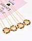 Fashion Multi-color Full Diamond Decorated C Letter Shape Necklace