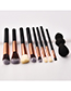 Fashion Black Color Matching Decorated Makeup Brush (8 Pcs ）