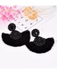 Fashion Black Water Drop Shape Decorated Tassel Earrings