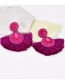 Fashion Pink Water Drop Shape Decorated Tassel Earrings