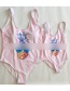 Fashion Pink Pineapple Pattern Decorated Swimwear For Adult