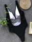 Fashion Black Snake Pattern Decorated Swimwear