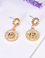 Fashion Gold Color Letter F Shape Decorated Earrings