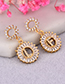 Fashion Gold Color Letter F Shape Decorated Earrings