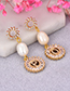 Simple Gold Color Letter J Shape Decorated Earrings