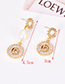 Simple Gold Color Letter F Shape Decorated Earrings