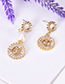Fashion Gold Color Letter P Shape Decorated Earrings
