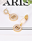 Fashion Gold Color Letter D Shape Decorated Earrings