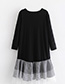 Fashion Black+white Stripe Pattern Decorated Long Sleeves Dress