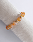 Fashion Brown Natural Agate Stone Faceted Beads Elastic Line Bracelet