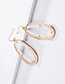 Fashion White Alloy Geometry Hollow Crystal Glass Beads Woven Earrings