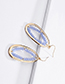 Fashion Light Blue Alloy Geometry Hollow Crystal Glass Beads Woven Earrings