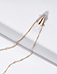 Fashion Yellow Alloy Pendant Natural Crystal Column Stone Necklace
