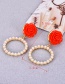 Fashion Gold Alloy Resin Pearl Flower Ring Earrings