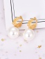 Fashion Gold Alloy Geometric Pearl Stud Earrings