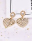 Fashion Gold Alloy Studded Hollow Love Earrings