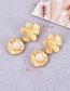 Fashion Gold Alloy Flower Pearl Stud Earrings