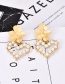 Fashion Gold Alloy Flower Pearl Love Earrings