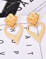 Fashion Gold Alloy Love Flower Earrings