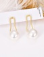 Fashion Gold Alloy Pearl Geometric Earrings