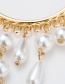 Fashion Gold Drop-shaped Imitation Pearl Earrings