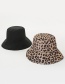 Fashion Black Leopard Double-sided Fisherman Hat