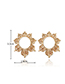 Fashion Gold Geometric Metal Openwork Flower Round Sun Flower Earrings