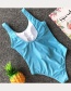 Fashion Light Blue Petal Skirt Bikini One-piece Swimsuit